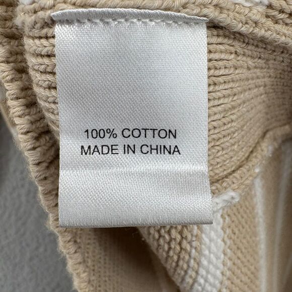 Tuckernuck XS Tan Stripe Bar Harbor Cotton Side Button Sweater - Picture 8 of 10